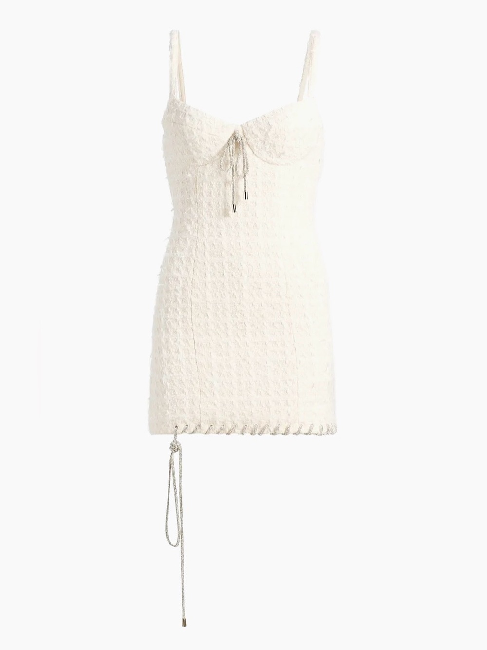 AREA Tweed Lady Minidress Cream White